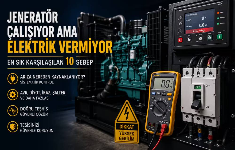 Jeneratör Çalışıyor Ama Elektrik Vermiyor? En Sık Karşılaşılan 10 Sebep