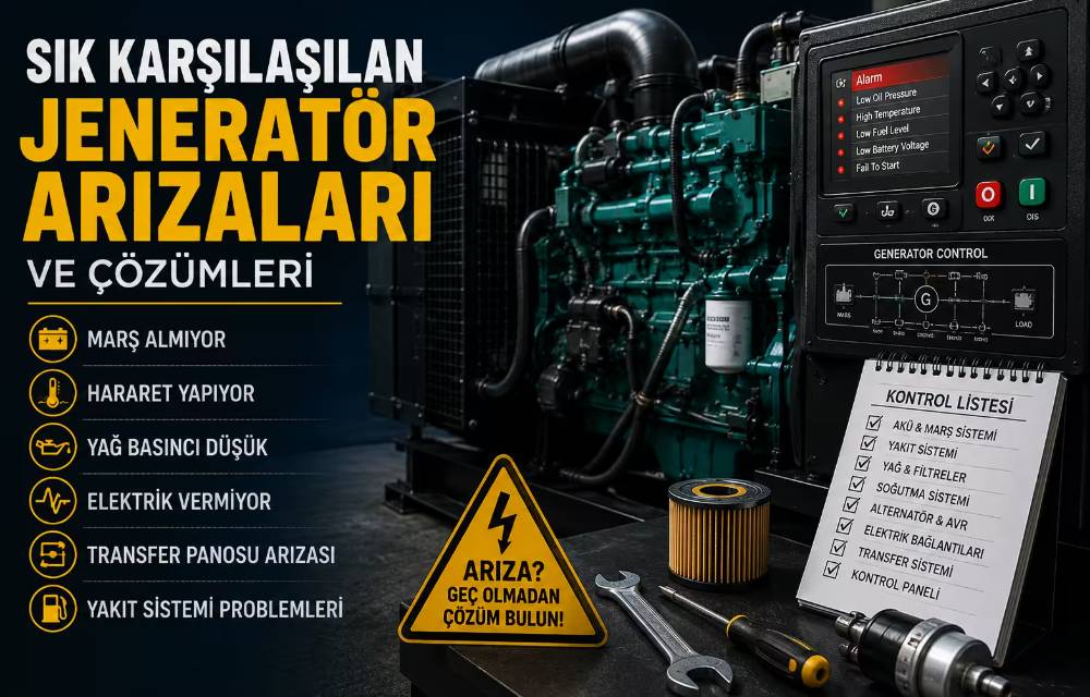 Sık Karşılaşılan Jeneratör Arızaları ve Çözümleri