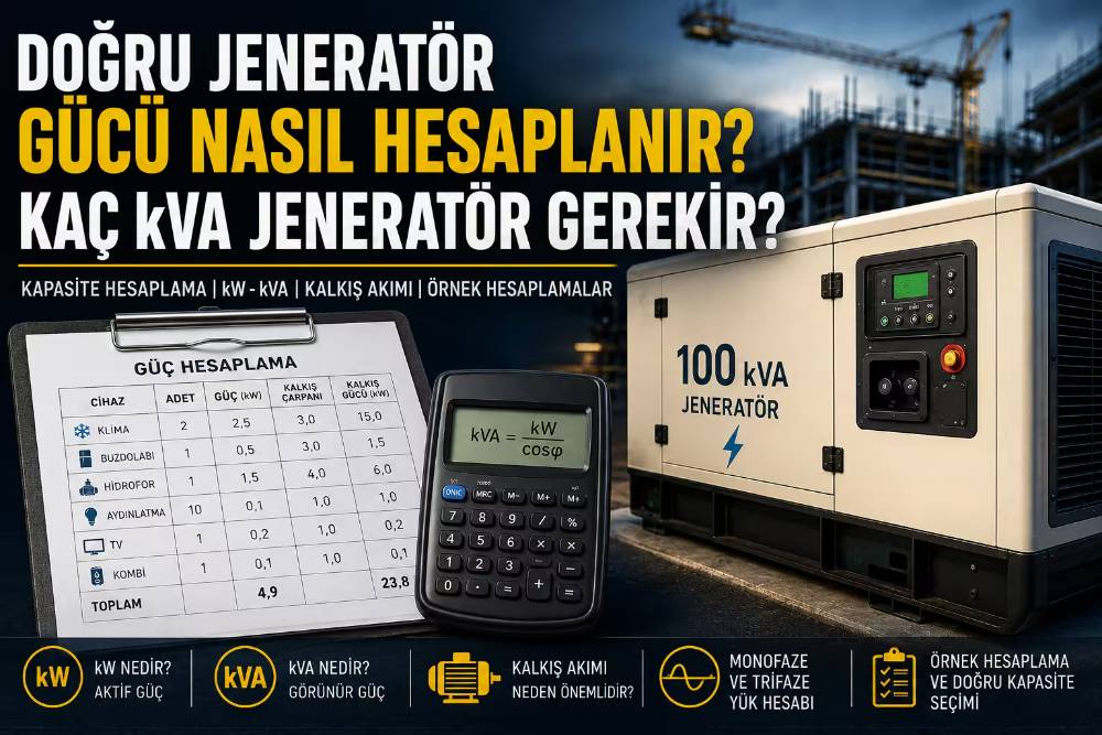 Doğru Jeneratör Gücü Nasıl Hesaplanır? Kaç kVA Jeneratör Gerekir?