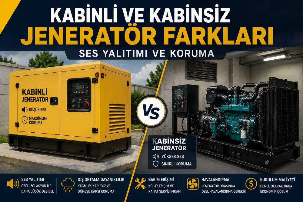 Kabinli ve Kabinsiz Jeneratör Farkları: Ses Yalıtımı ve Koruma