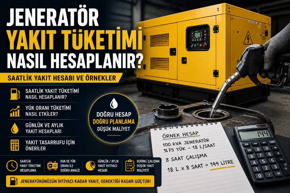 Jeneratör Yakıt Tüketimi Nasıl Hesaplanır? Saatlik Yakıt Hesabı