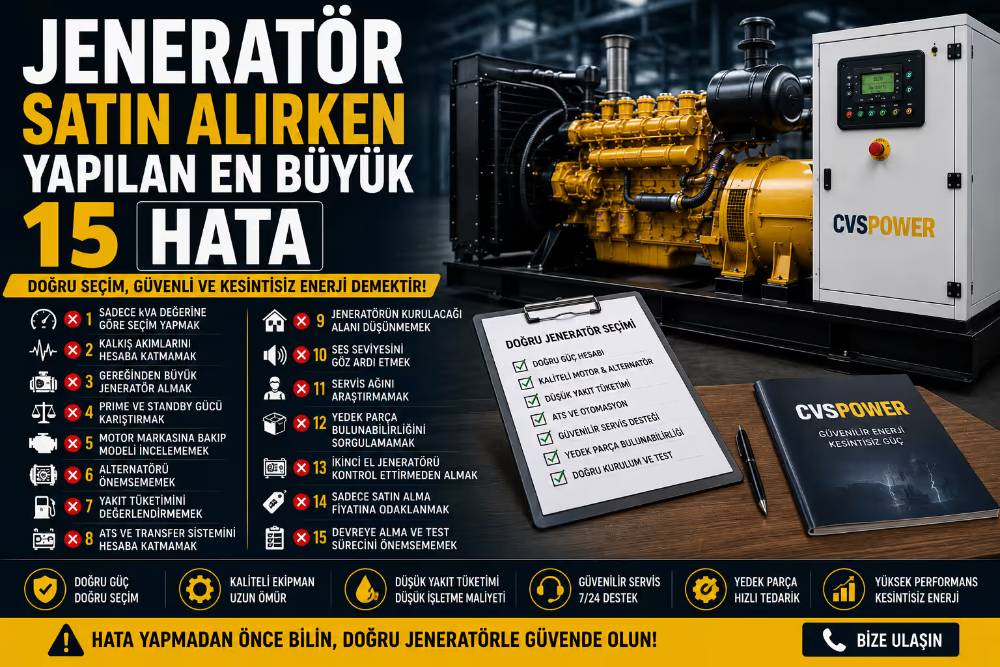 Jeneratör Satın Alırken Yapılan En Büyük 15 Hata
