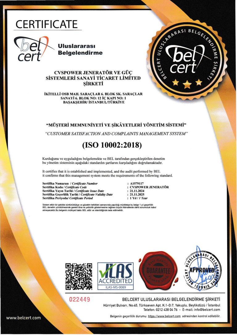 ISO 10002:2018 Müşteri Memnuniyeti Sertifikası