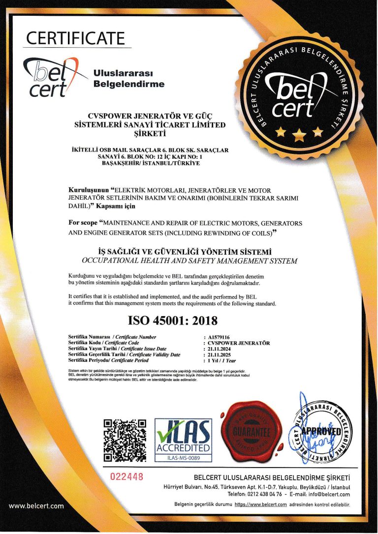 ISO 45001:2018 İş Sağlığı ve Güvenliği Sertifikası