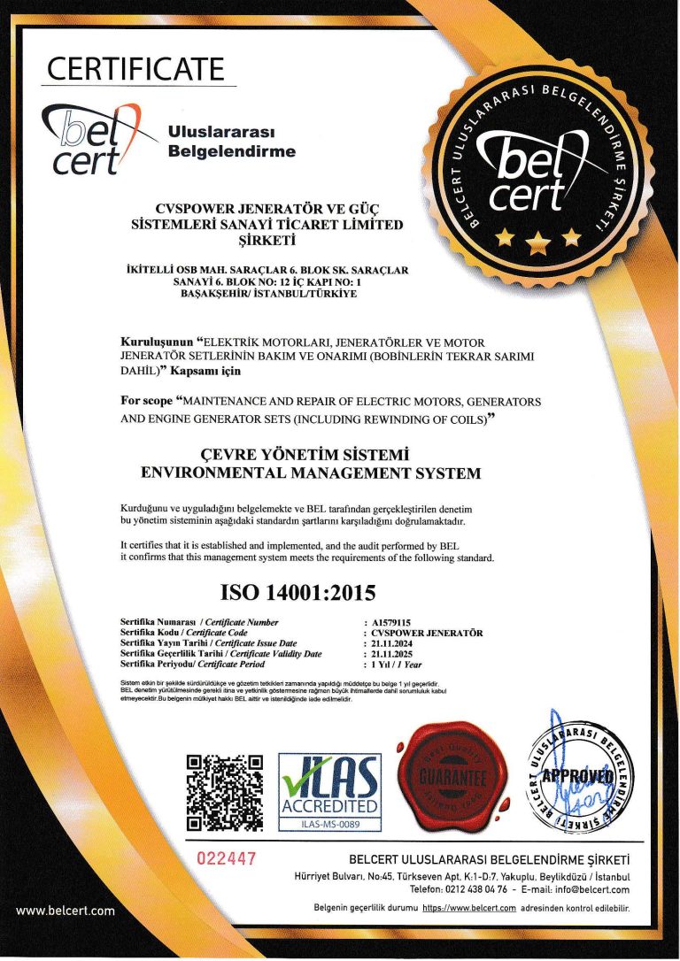 ISO 14001:2015 Çevre Yönetim Sistemi Sertifikası